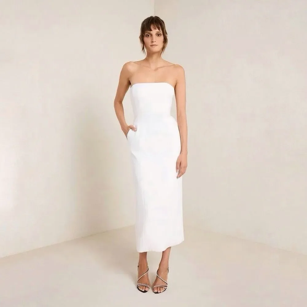elizabeth strapless midi dress Elizabeth Strapless Midi Dress  Poppie's Boutique